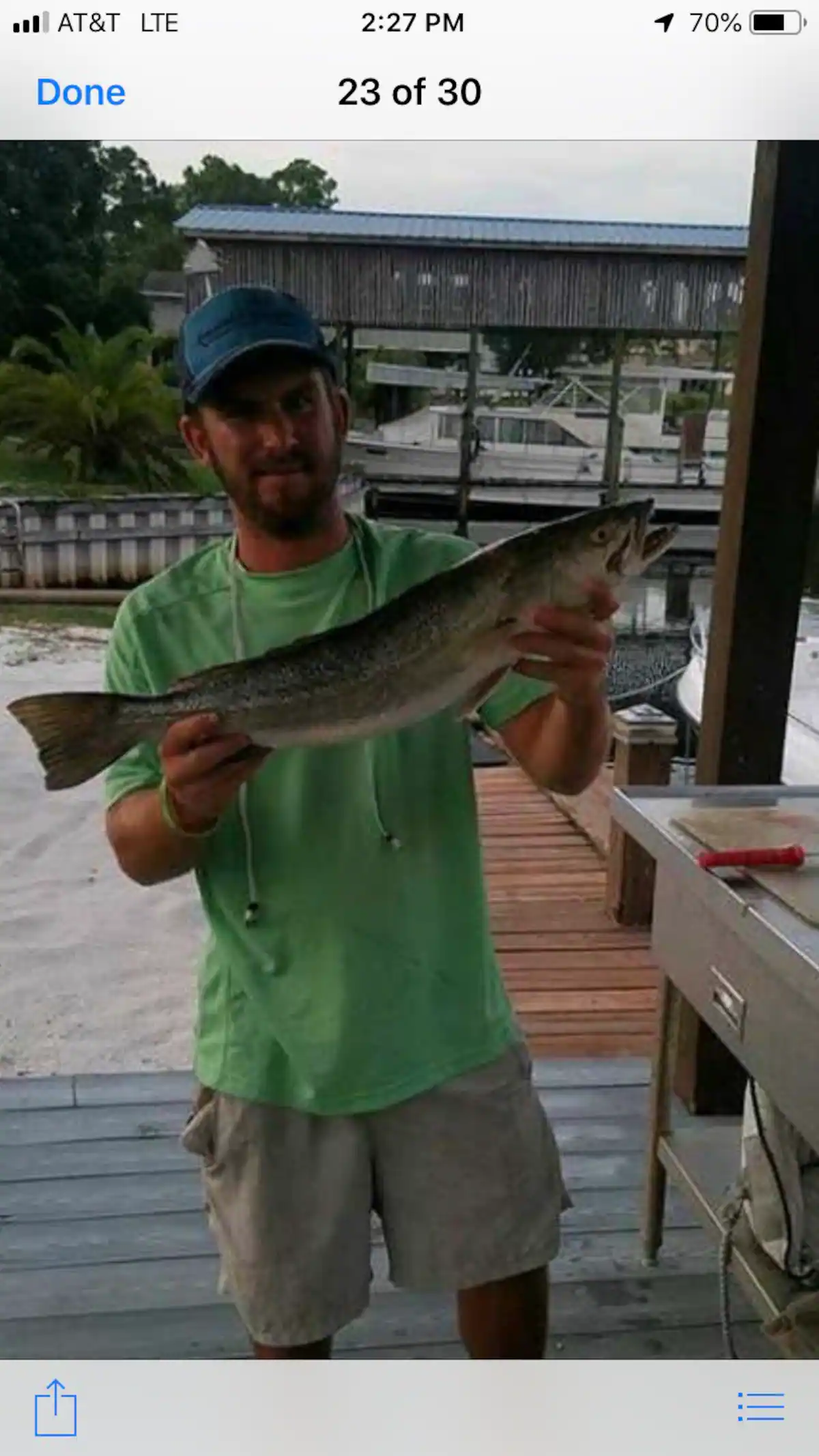 Early morning speckled off dock