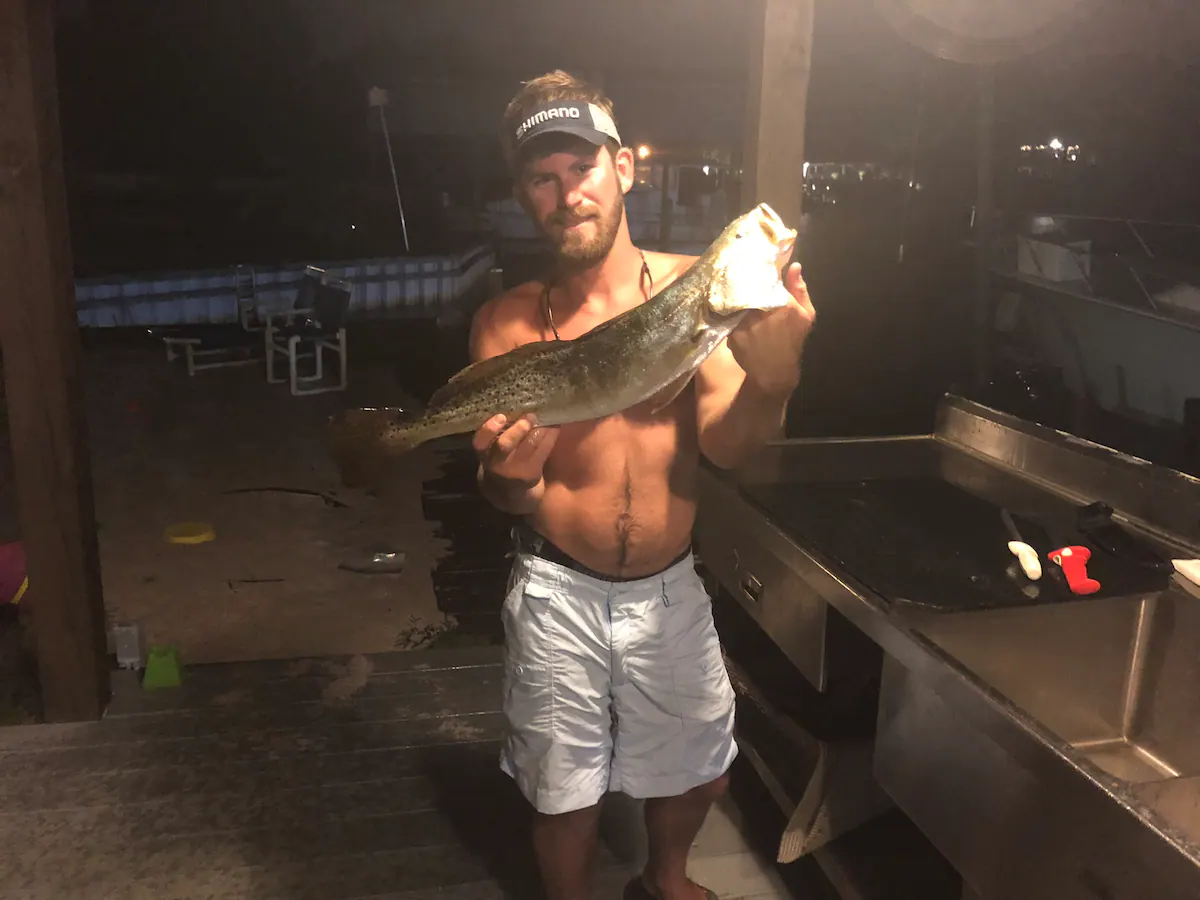 Late night speckled  of dock
