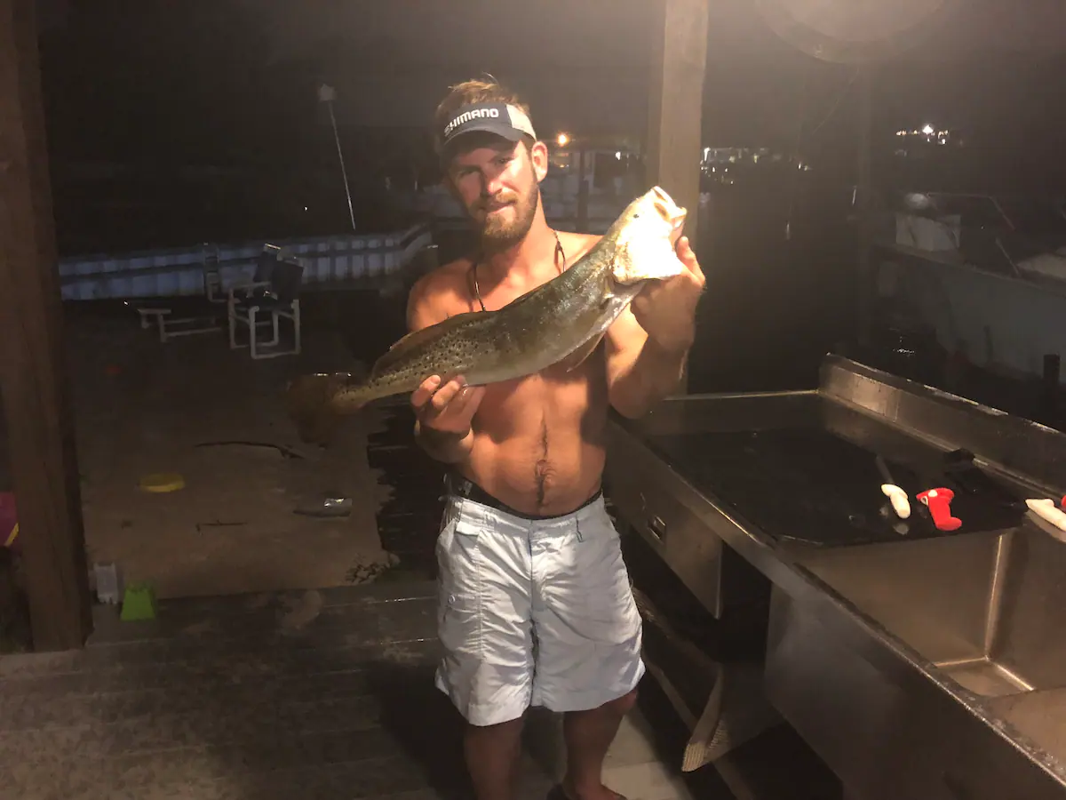 Nice Speckled Trout Caught of dock at night